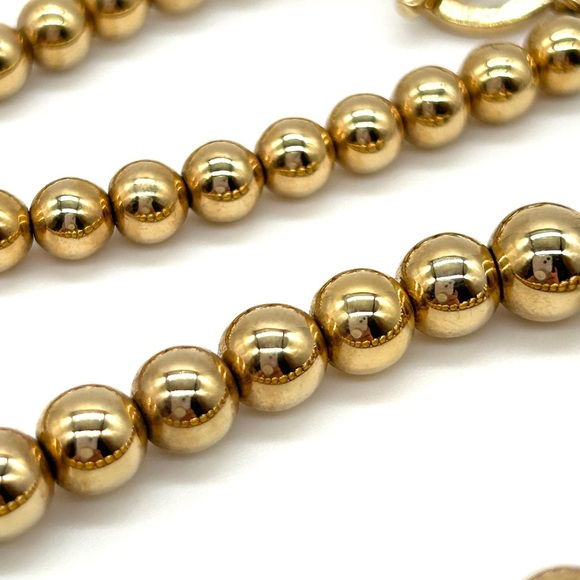 NWT Ralph Lauren Dangle Earrings & Gold Tone Graduated Bead Toggle Necklace 17" - Picture 8 of 15